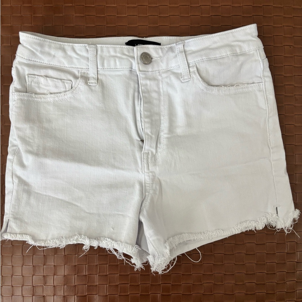Vervet-White high rise Denim Cutoff Shorts